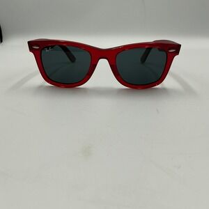 Ray Ban Wayfarer Sunglasses Red Translucent Made in Italy 50mm Mens Womens